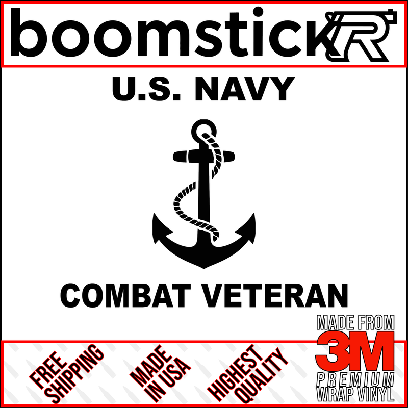 U.S. Navy Combat Veteran Premium Vinyl Decal Sticker