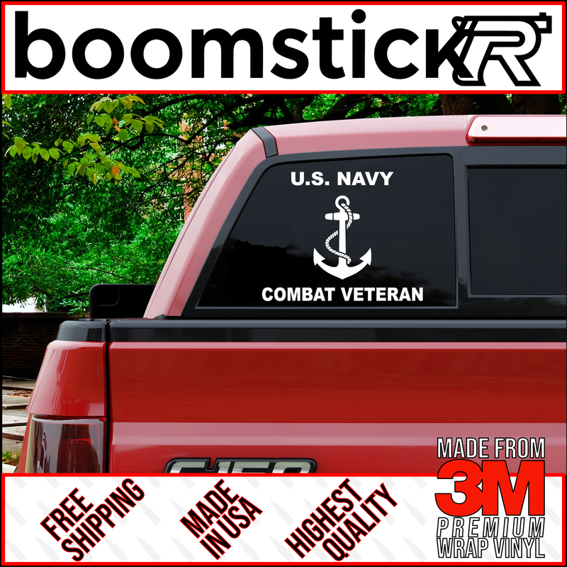 U.S. Navy Combat Veteran Premium Vinyl Decal Sticker