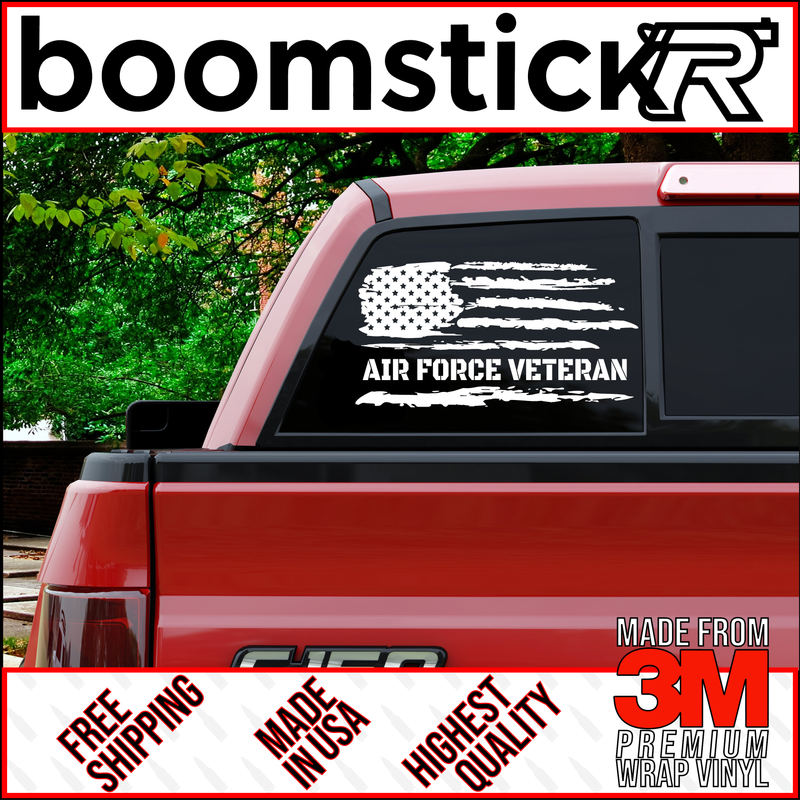 American Flag Air Force Veteran Premium Vinyl Decal Sticker