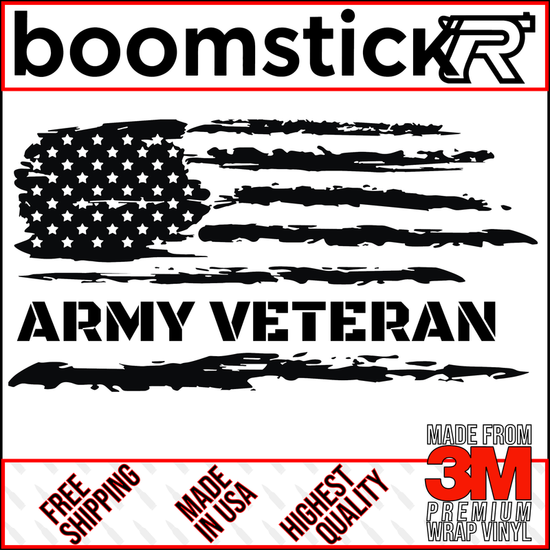 American Flag Army Veteran Premium Vinyl Decal Sticker