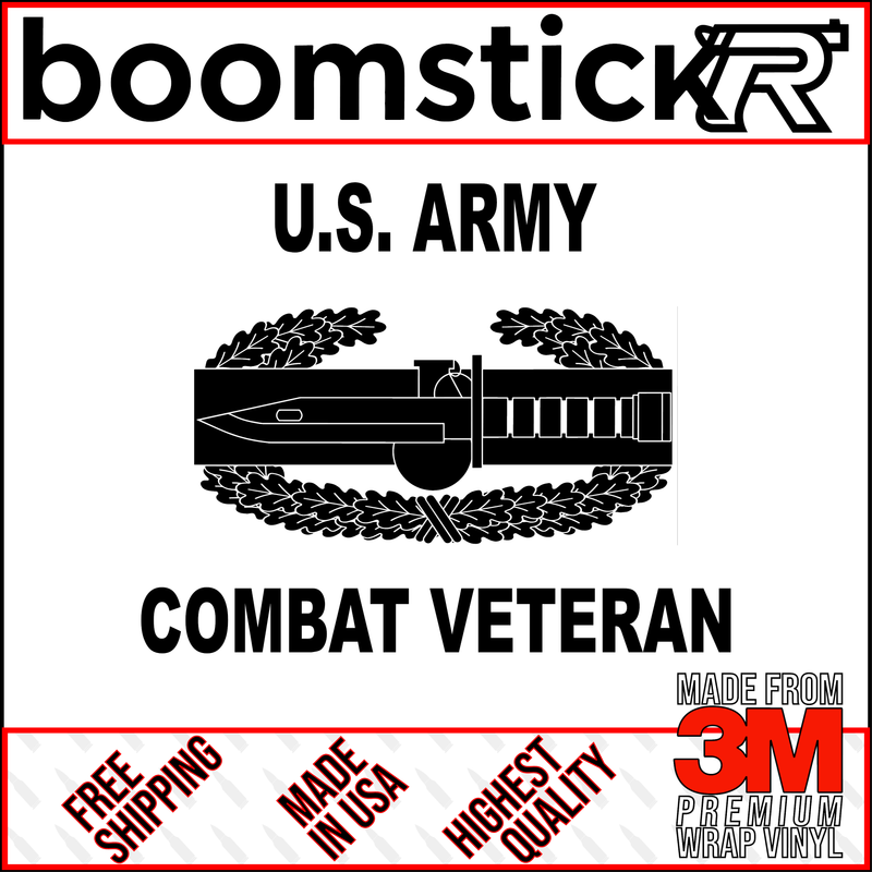 U.S. Army Combat Veteran Premium Vinyl Decal Sticker