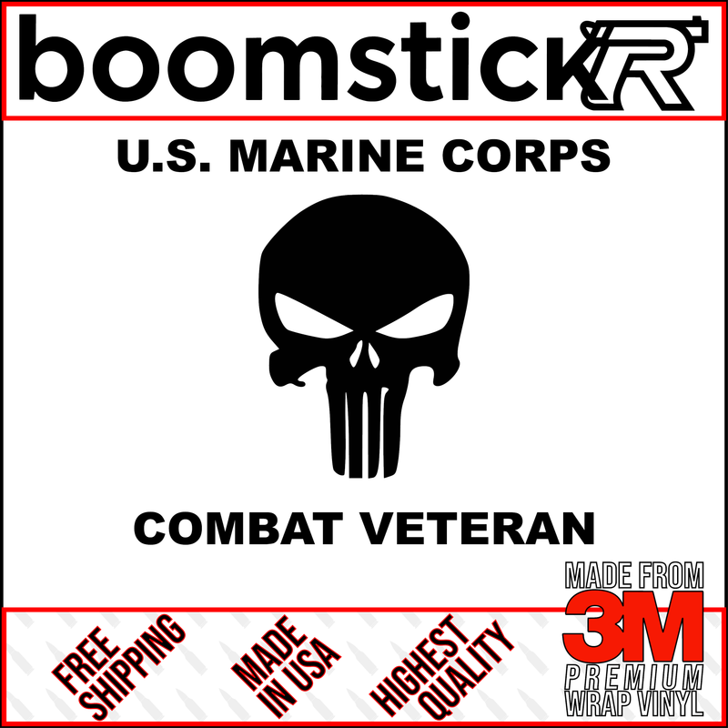 U.S. Marine Corps Combat Veteran Premium Vinyl Decal Sticker