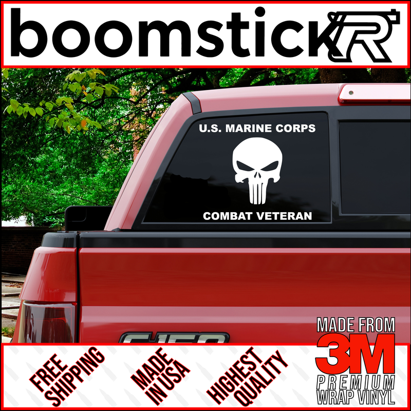 U.S. Marine Corps Combat Veteran Premium Vinyl Decal Sticker