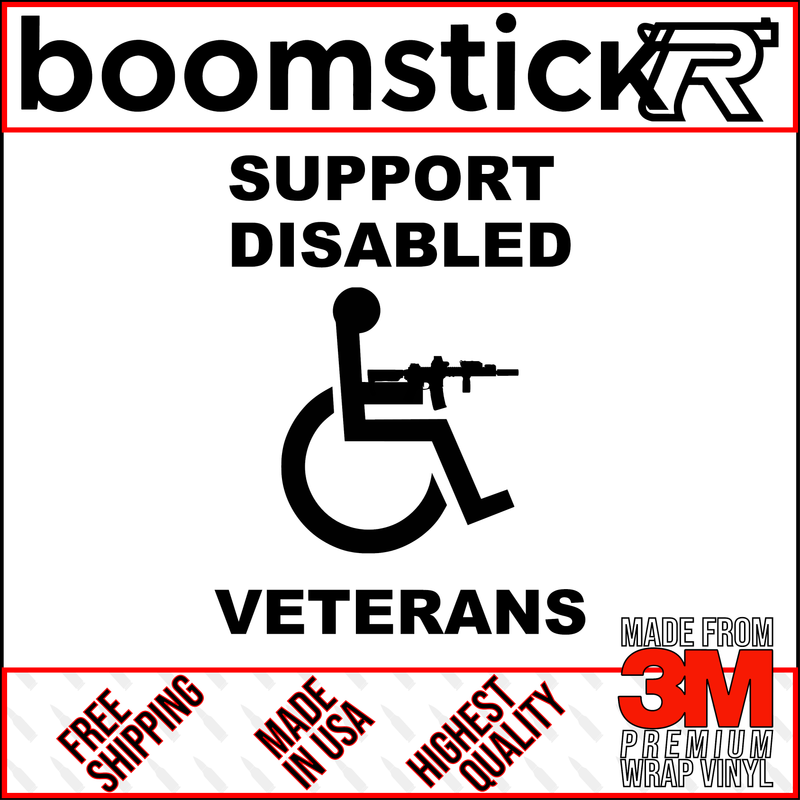 Support Disabled Veterans M4 Premium Vinyl Decal Sticker