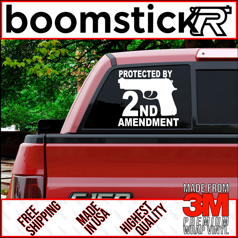 Protected By 2ND Amendment M9 Beretta Premium Vinyl Decal Sticker
