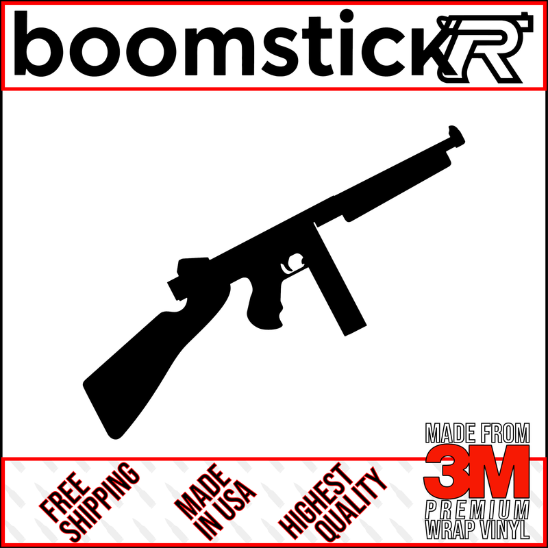 Thompson Submachine Gun Premium Vinyl Decal Sticker