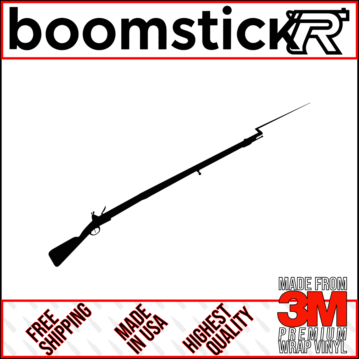 Brown Bess With Bayonet Premium Vinyl Decal Sticker