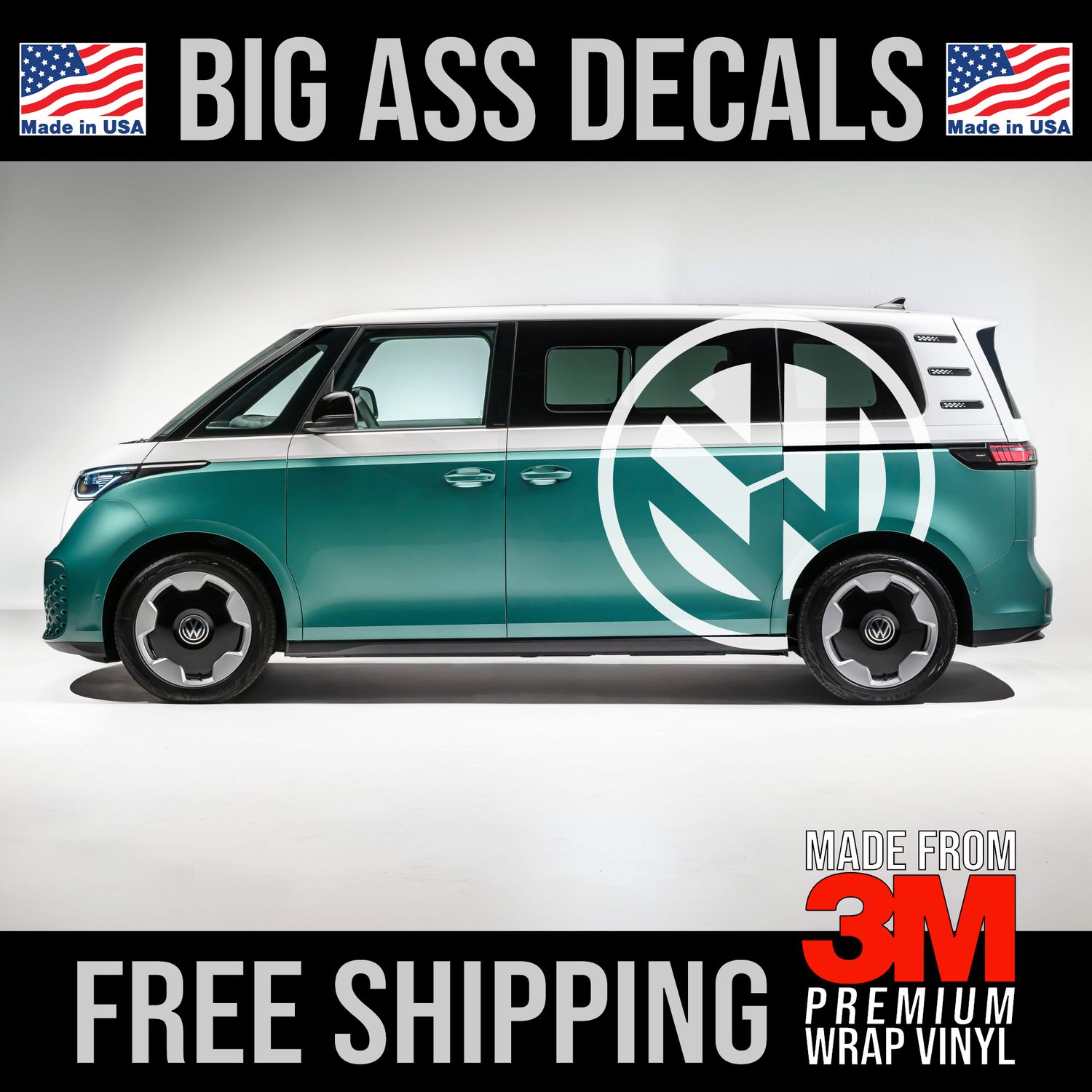 VW Volkswagen Open Logo - Big Ass Decal - Auto Garage Trailer Shop Sticker Vinyl Graphic