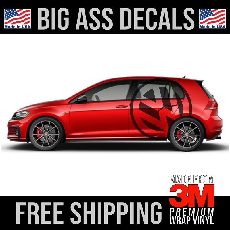 VW Volkswagen Open Logo - Big Ass Decal - Auto Garage Trailer Shop Sticker Vinyl Graphic