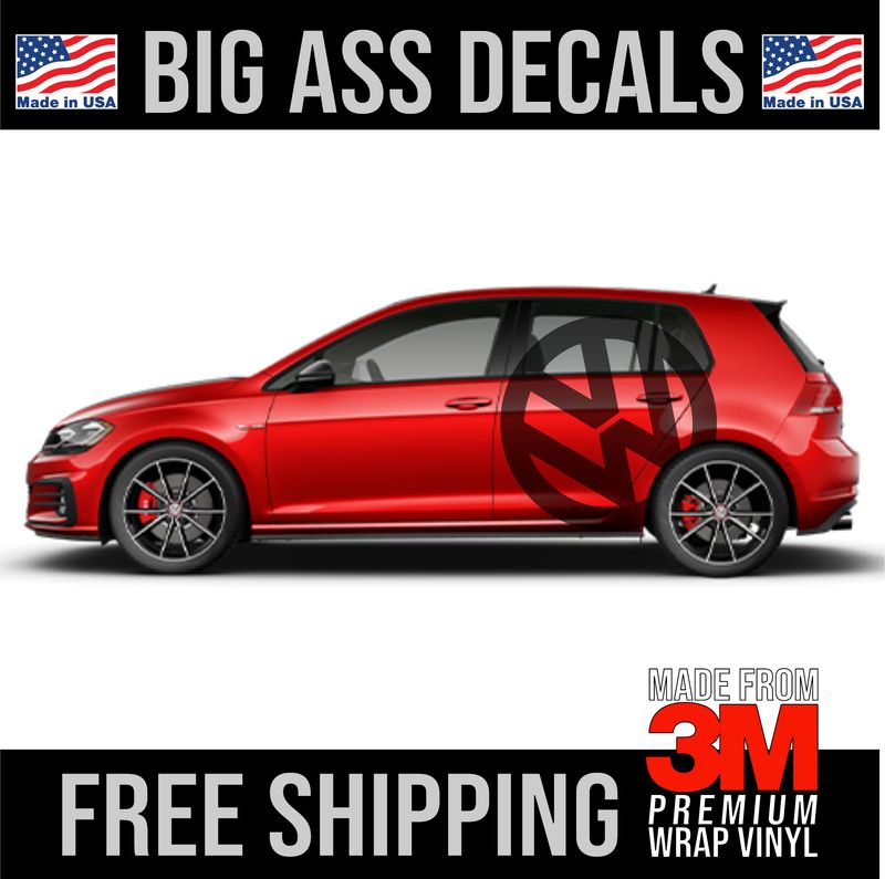 VW Volkswagen Logo - Big Ass Decal - Auto Garage Trailer Shop Sticker Vinyl Graphic