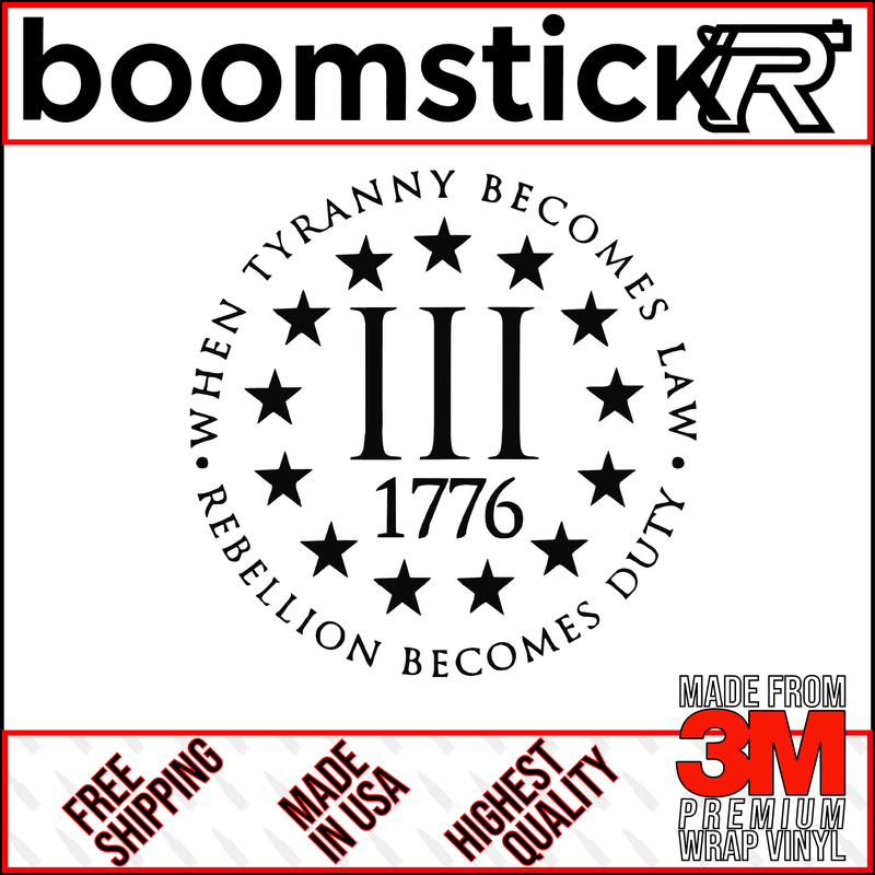 3%1776 Premium Vinyl Decal Sticker