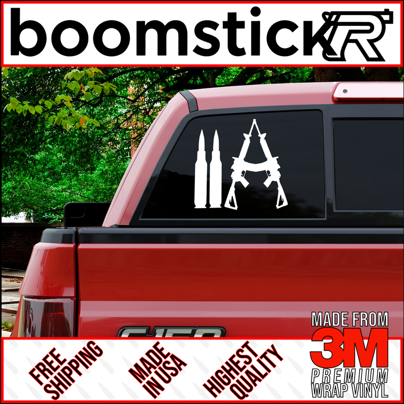 Second Amendment Bullets and Rifle Premium Vinyl Decal Sticker
