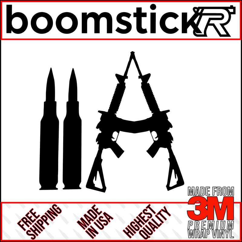 Second Amendment Bullets and Rifle Premium Vinyl Decal Sticker