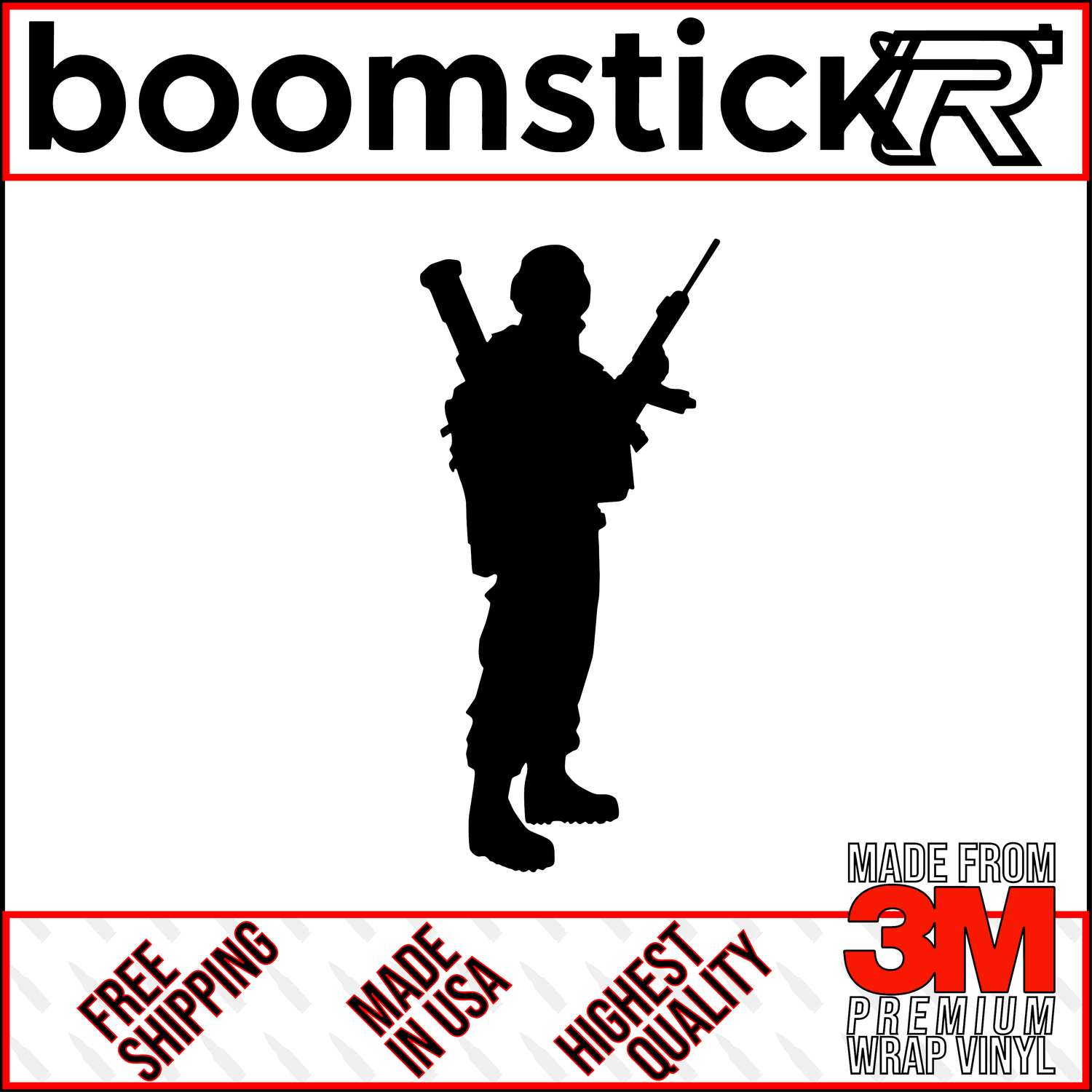 Solider Silhouette Premium Vinyl Decal Sticker