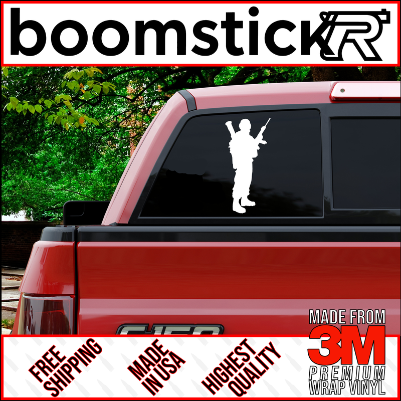 Solider Silhouette Premium Vinyl Decal Sticker