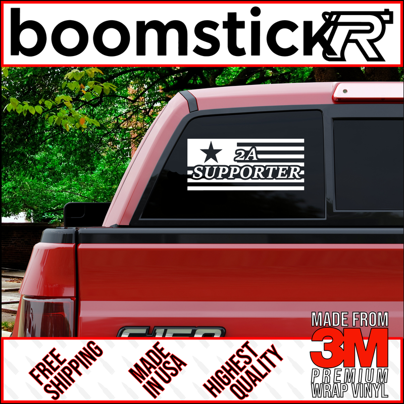 Second Amendment Supporter American Flag Premium Vinyl Decal Sticker