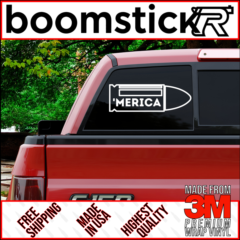 'Merica 9MM Bullet Premium Vinyl Decal Sticker