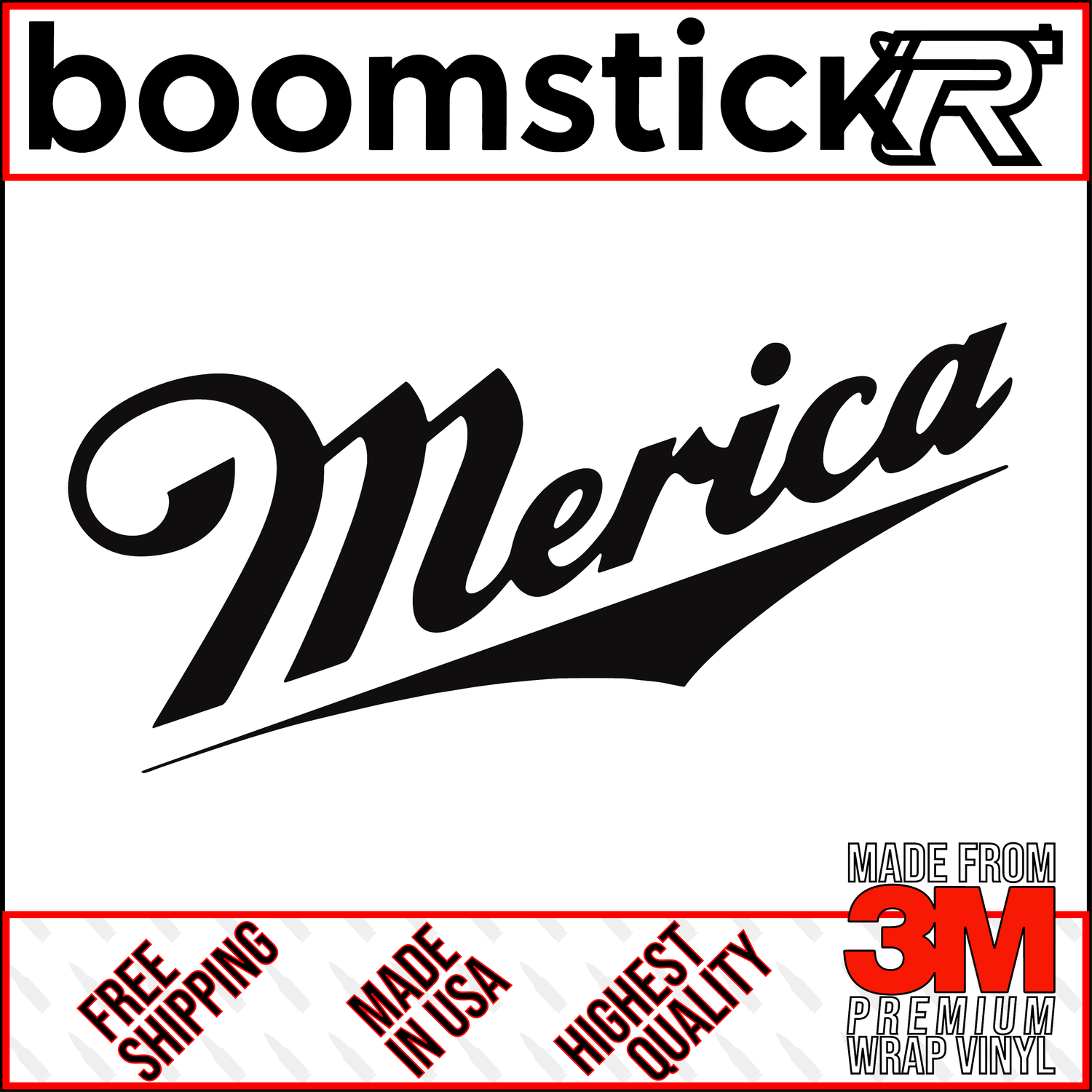 &#39;Merica Premium Vinyl Decal Sticker