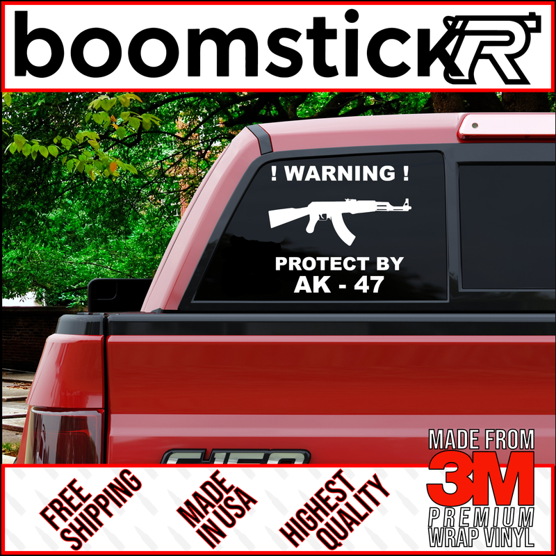 Protected By AK-47 Premium Vinyl Decal Sticker
