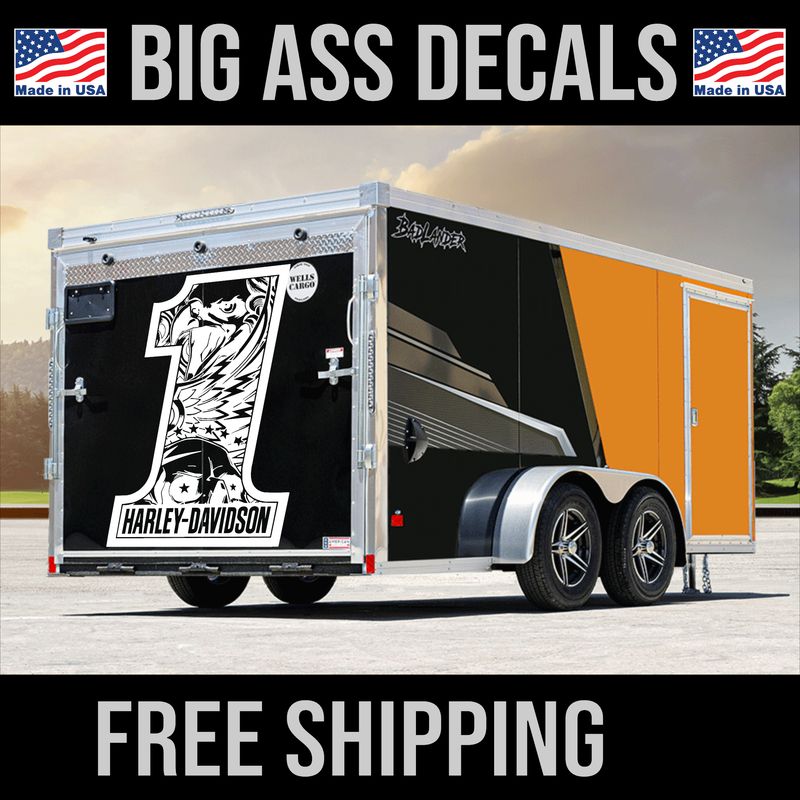 Harley Davidson Vinyl Decal for Trailer, Wall, Office, Glass