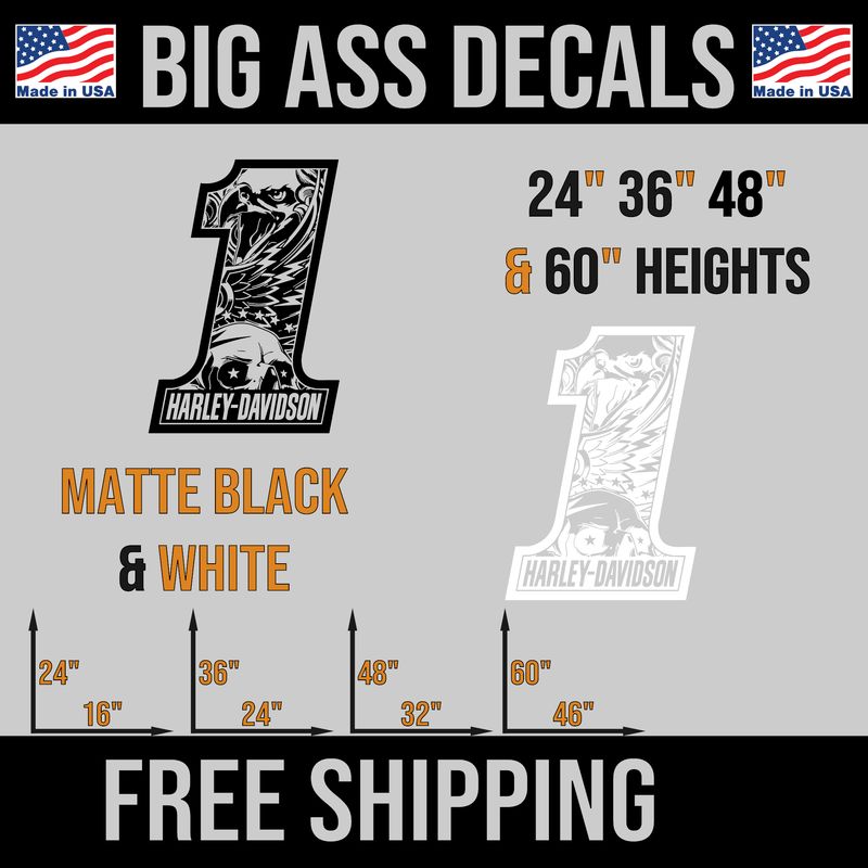 Harley Davidson Eagle 1 Logo - Premium Oversized Vinyl Decal