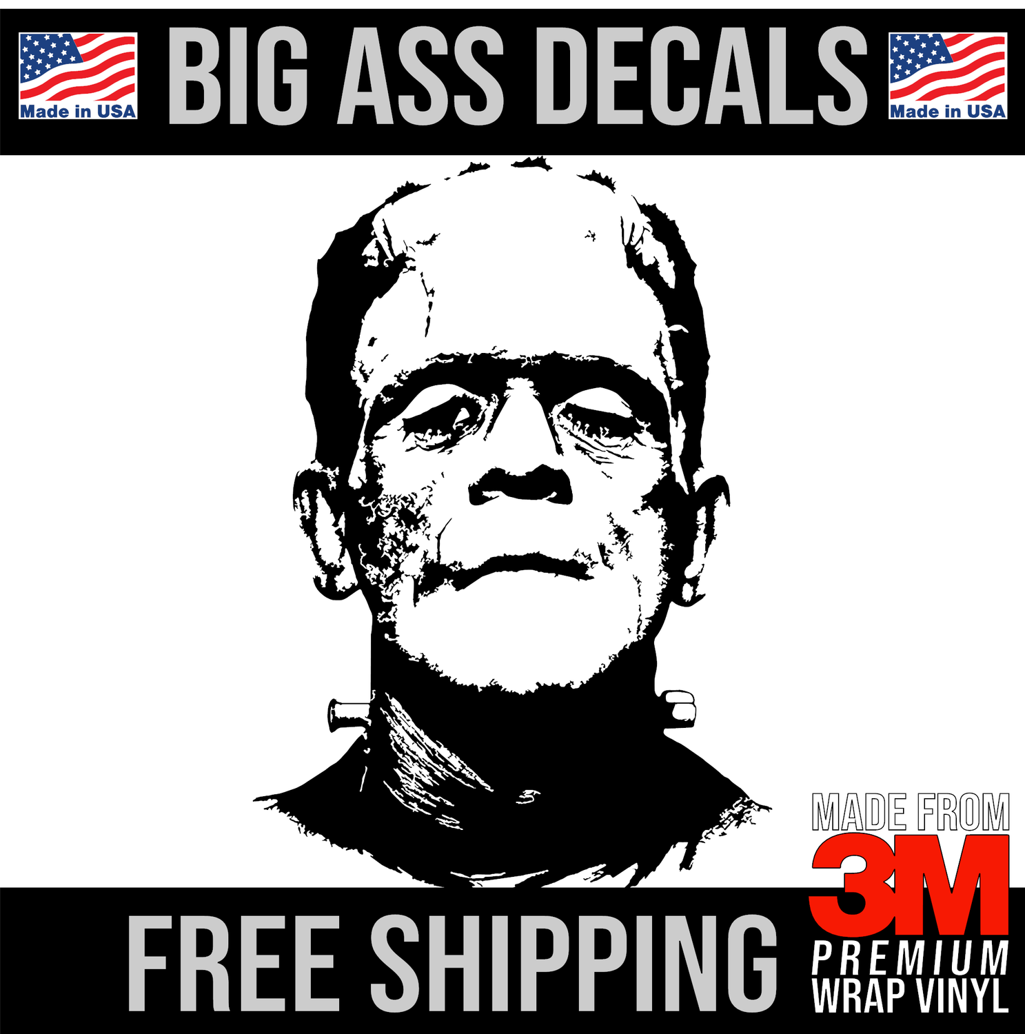 Frankenstein&#39;s Monster Portrait - Classic Monsters - Premium Oversized Vinyl Wall Art Decal
