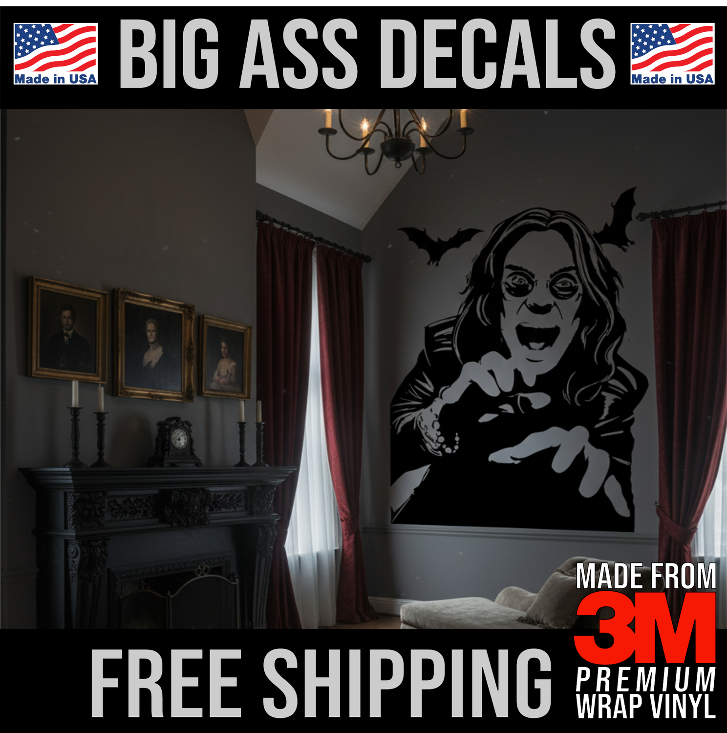 Ozzy Osborne - Black Sabbath - Premium Oversized Vinyl Wall Art Decal