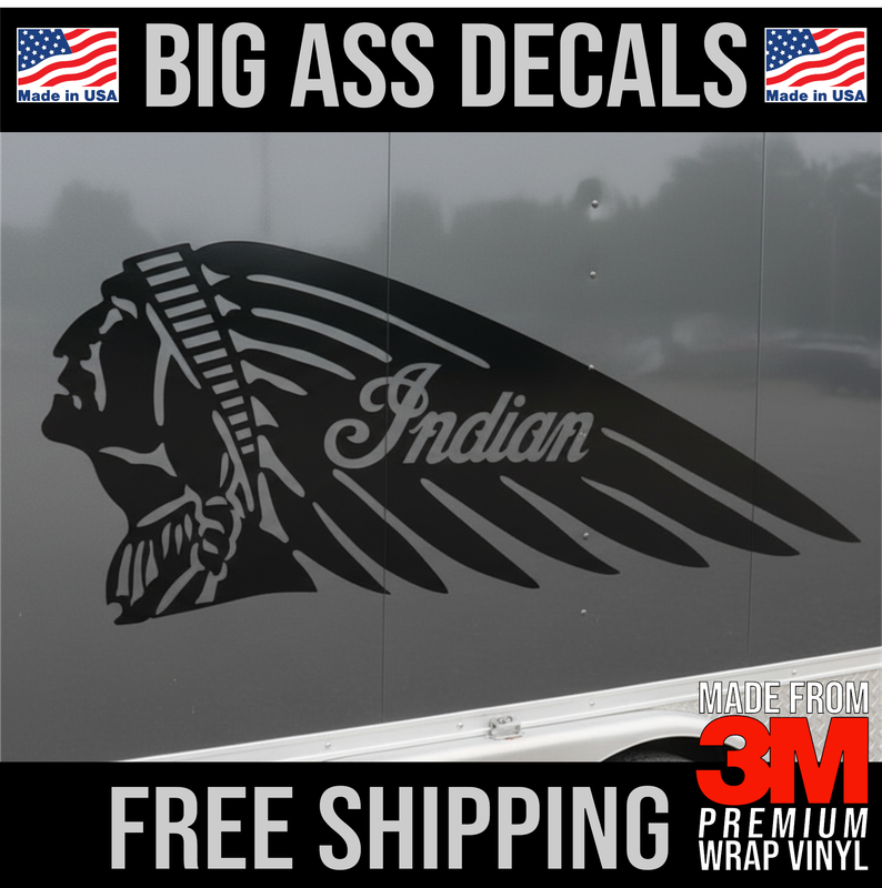 Indian Motorcycle Chief Head Logo - Driver Side - Premium Oversized Vinyl Decal