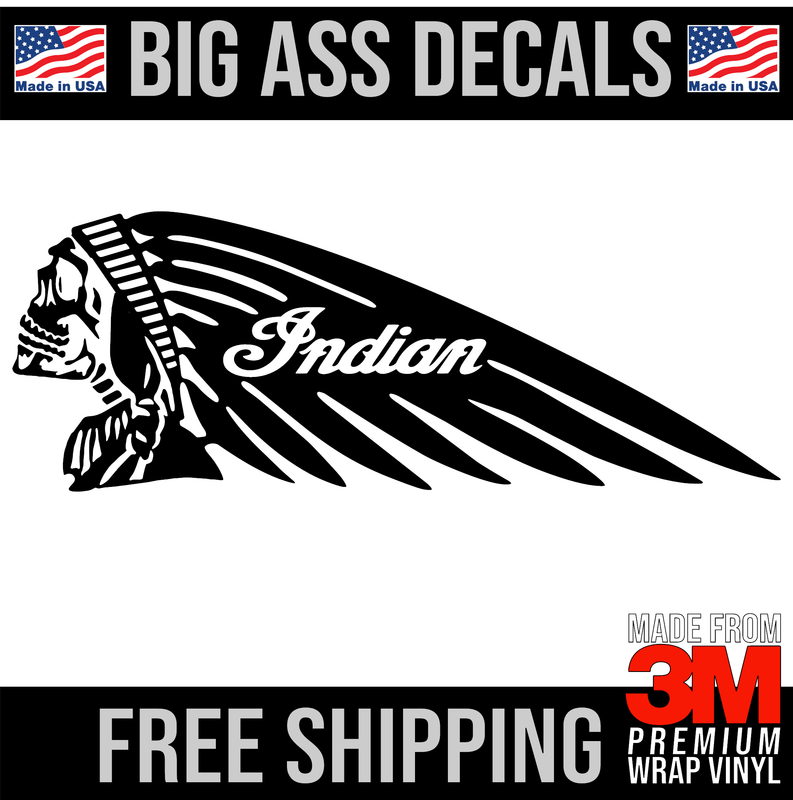 Indian Motorcycle Vinyl Decal for Trailer, Wall, Office, Glass
