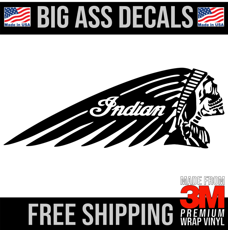 Indian Motorcycle Vinyl Decal for Trailer, Wall, Office, Glass