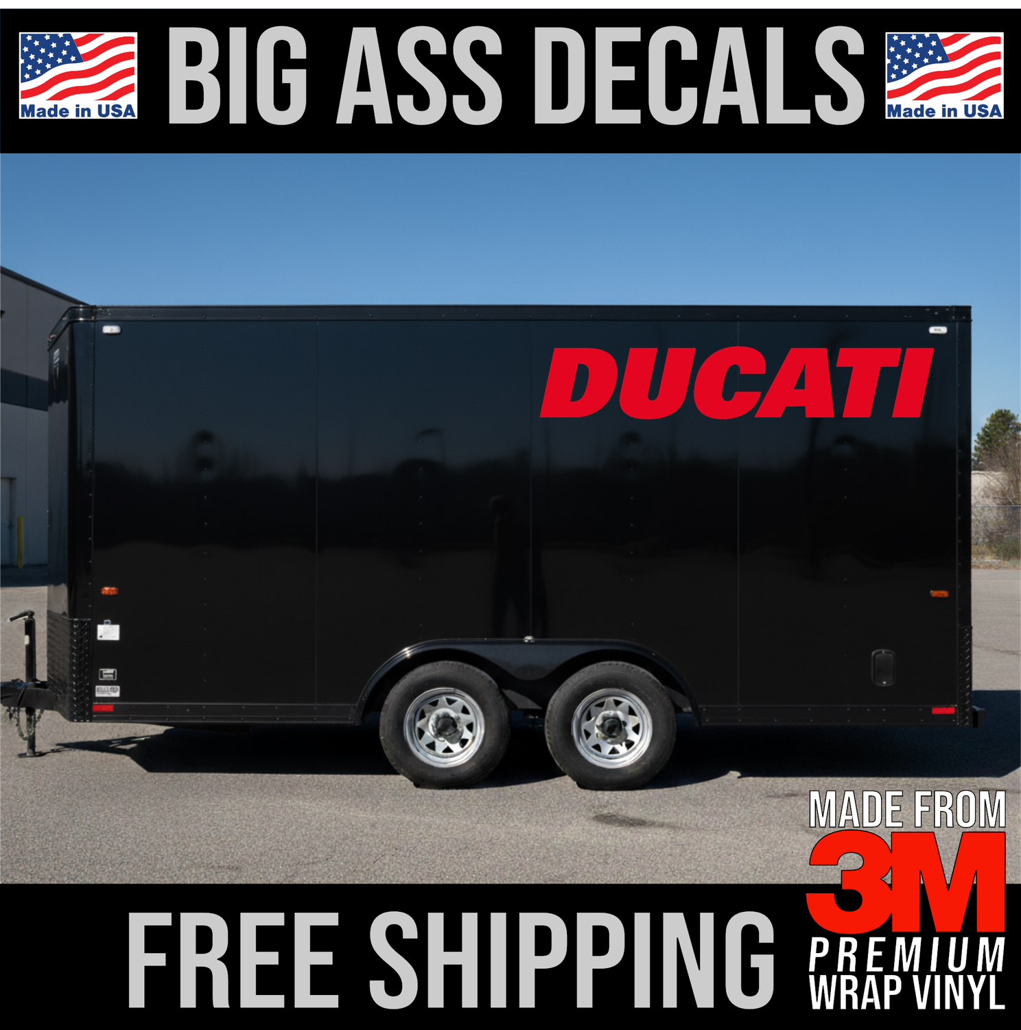 Ducati Motorcycles Text Logo - Premium Oversized Vinyl Decal