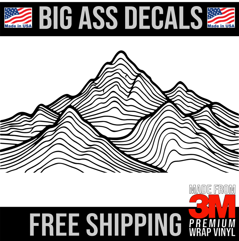 Topo Mountain Range - Vehicle Glass Vinyl Decal Pair - Premium Vinyl Decal
