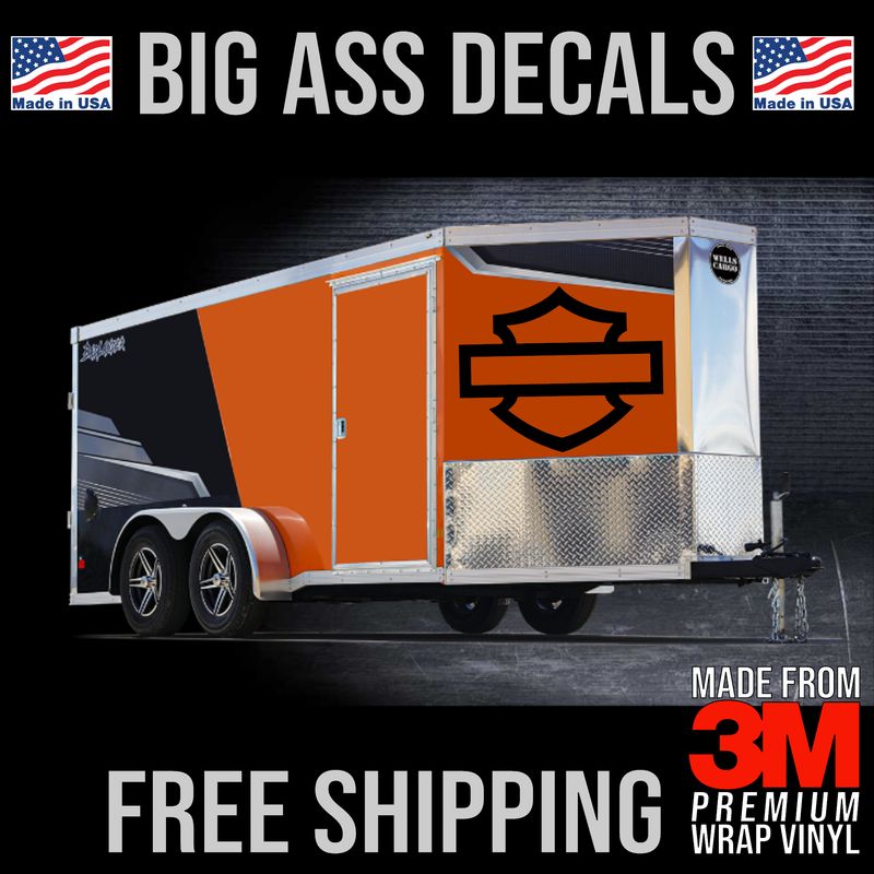 Harley Davidson Open Bar &amp; Shield Logo - Premium Oversized Vinyl Decal