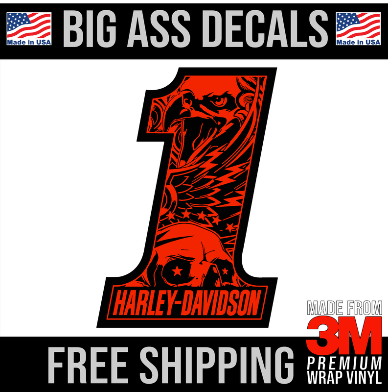 Harley Davidson Eagle 1 Logo - 2 Color Premium Oversized Vinyl Decal