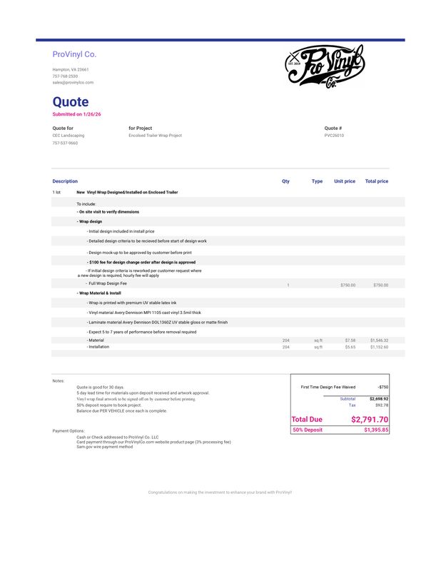 CEC Landscaping Trailer Wrap Project