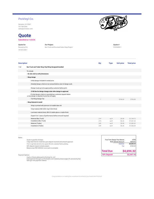 Damascus Pro Truck and Trailer Wrap Project