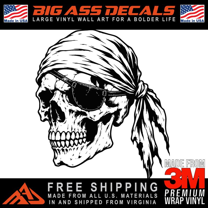 Pirate Skull Wall Tattoo Vinyl Garage Wall Art
