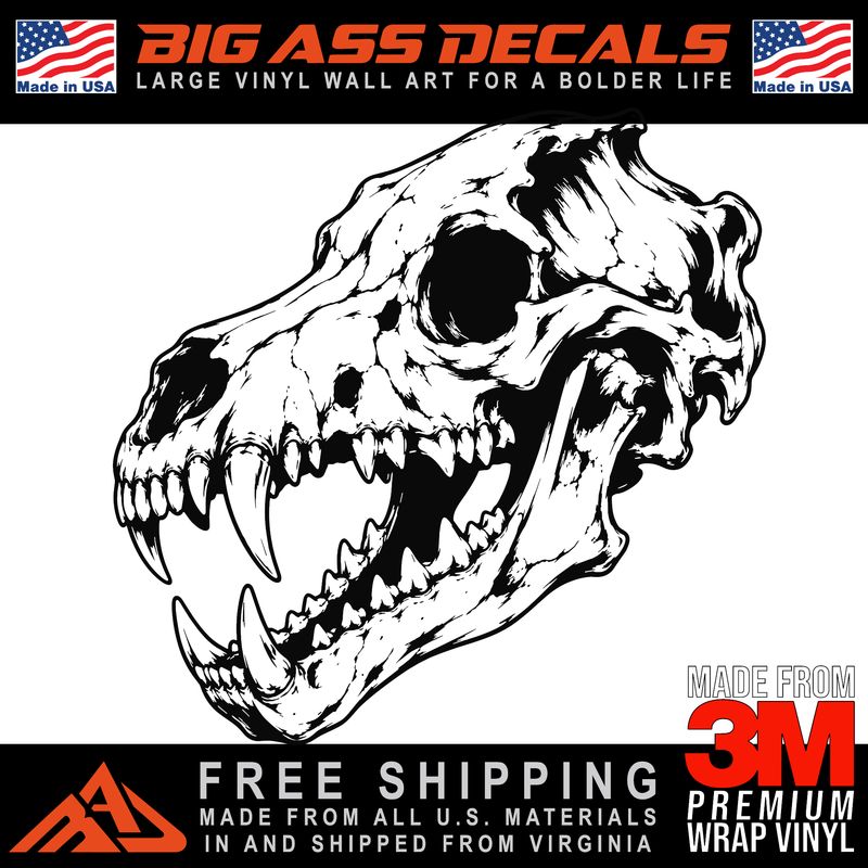 Wolf Skull Wall Tattoo Vinyl Garage Wall Art