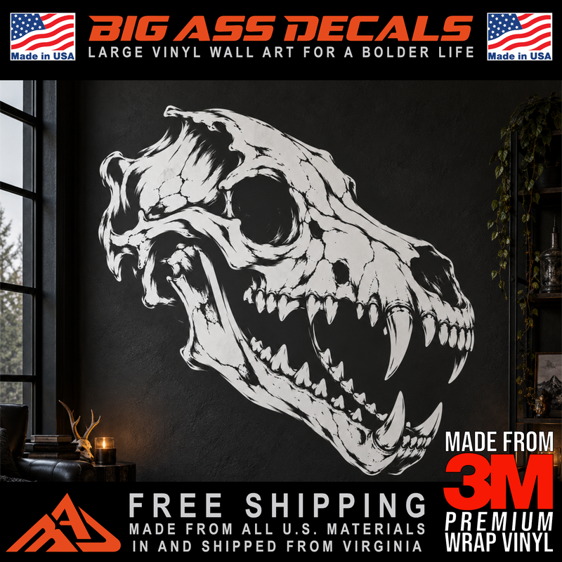 Wolf Skull Wall Tattoo Vinyl Garage Wall Art