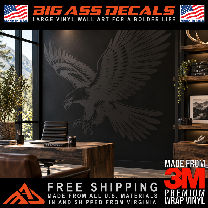 Flying Eagle Wall Tattoo Vinyl Garage Wall Art