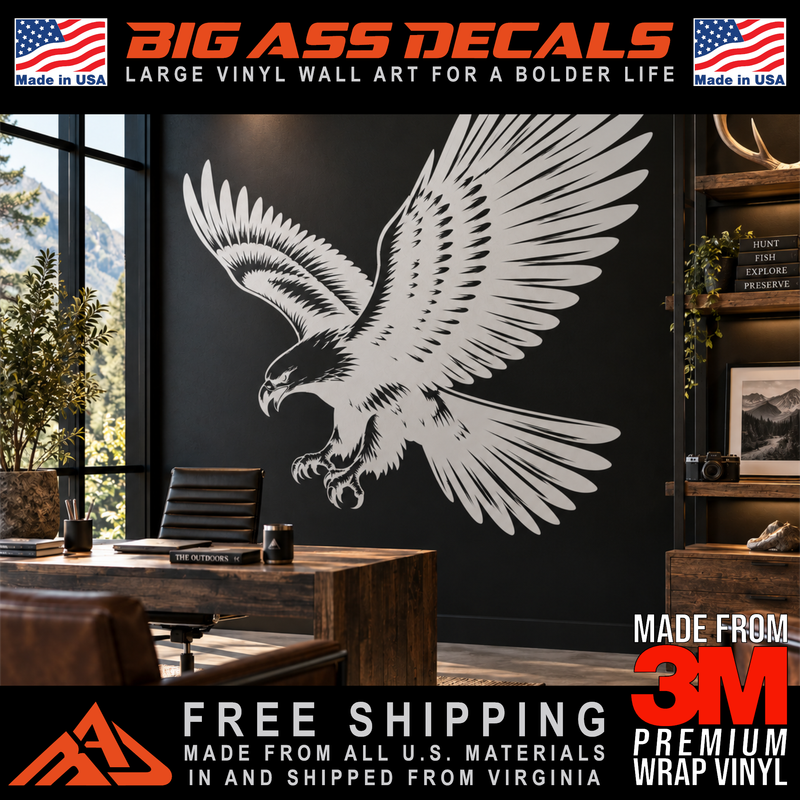 Flying Eagle Wall Tattoo Vinyl Garage Wall Art
