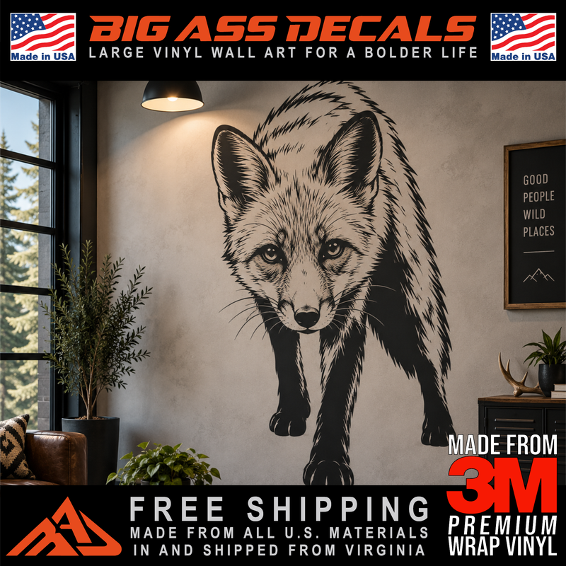 Curious Wolf Wall Tattoo Vinyl Garage Wall Art