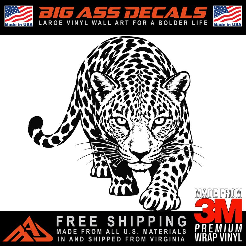 Stalking Cheetah Wall Tattoo Vinyl Garage Wall Art
