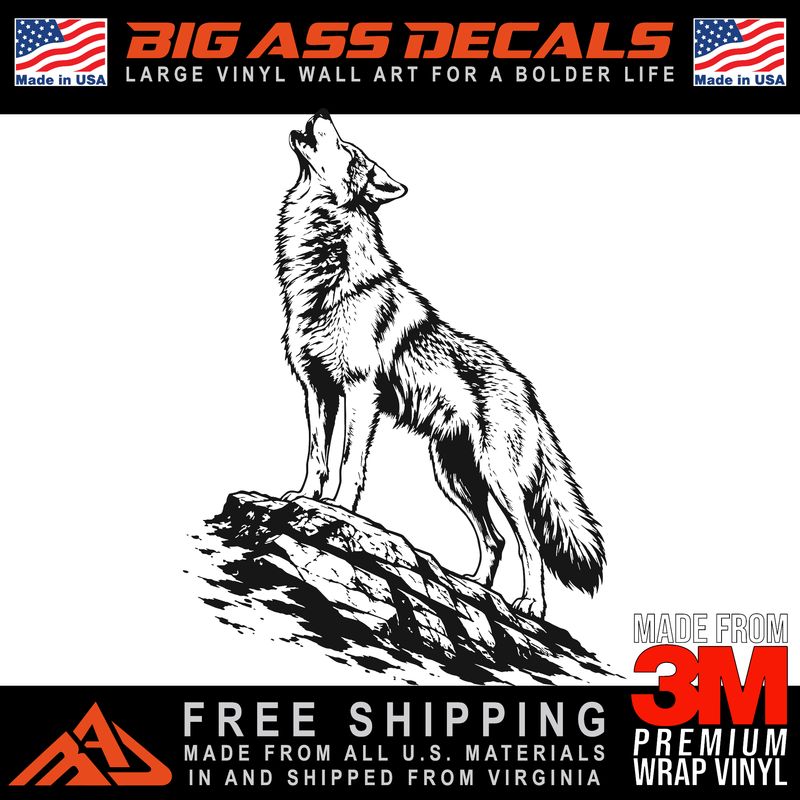 Howling Wolf Wall Tattoo Vinyl Garage Wall Art