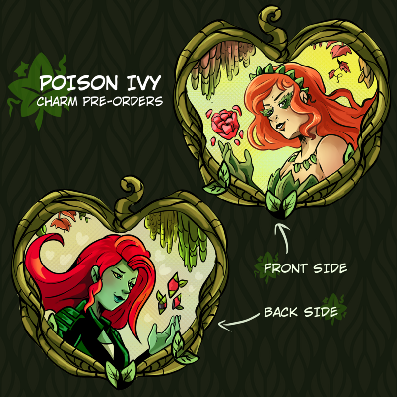 HARLEY QUINN &amp; POISON IVY 2.5” Clear Acrylic charms