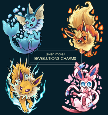 (10% OFF) EEVEELUTIONS 2.5” Clear Acrylic charms