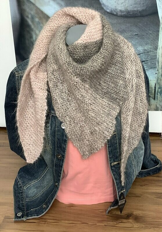 Dreieckstuch Farbübergang von rose`ins taupe` Dreieckstuch Farbübergang von rose`ins taupe`
