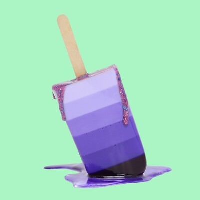 Melting Popsicle Art - Purple Ombre Pop