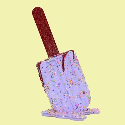 Melting Popsicle Art - Biggest Lavender Sprinkle Pop - Original Melting Pops