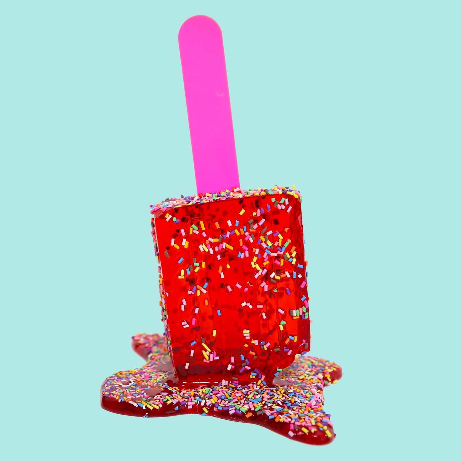 Melting Popsicle Art - Bigger Ruby Sprinkle Pop - Original Melting Pops